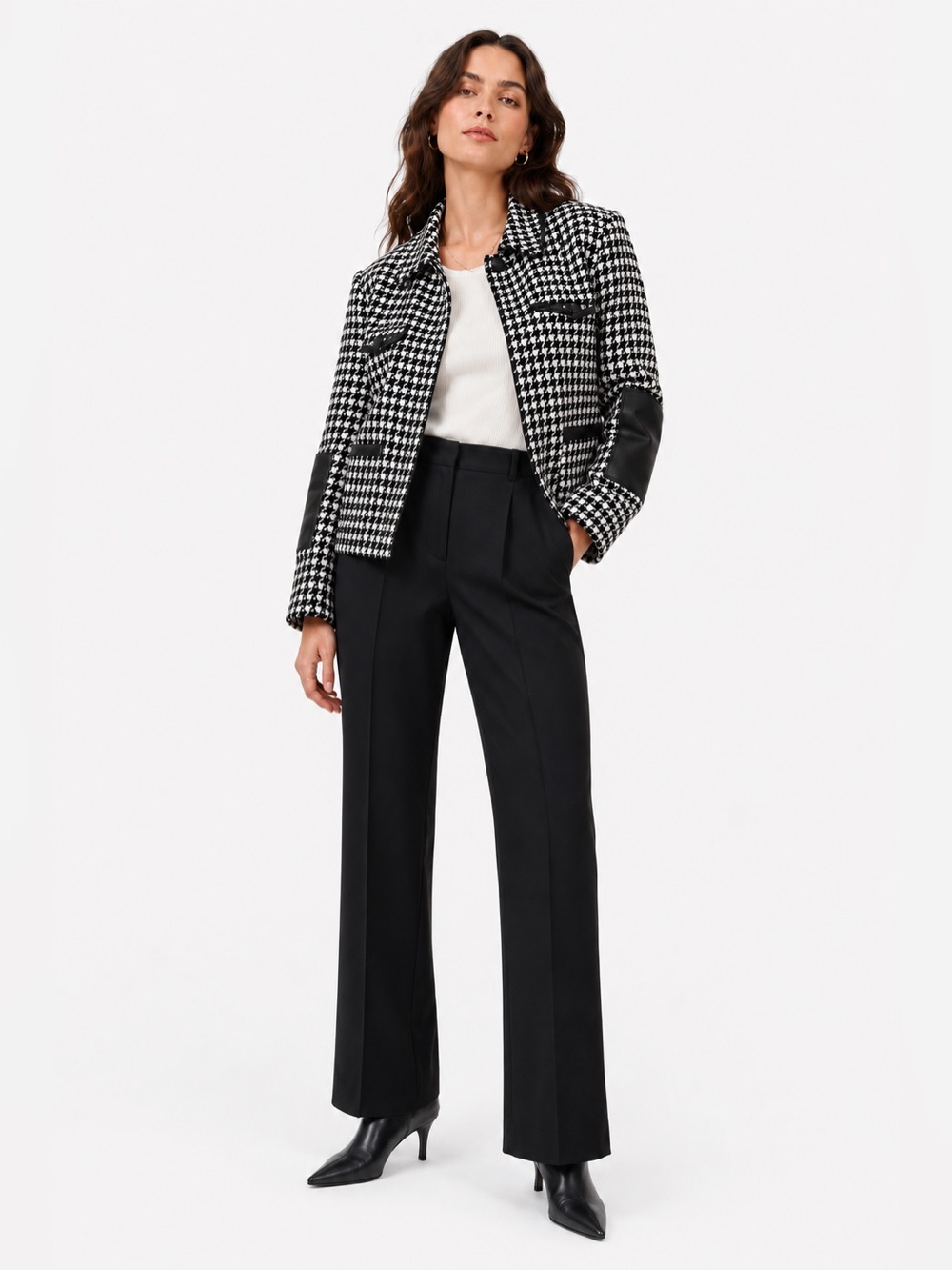 NWT Jones Wear SZ 12 black single pleat trousers w/2 front pockets/waist 32”